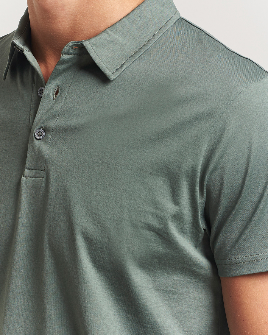Homme | Polos | Sunspel | Cotton Jersey Polo Dusk Green
