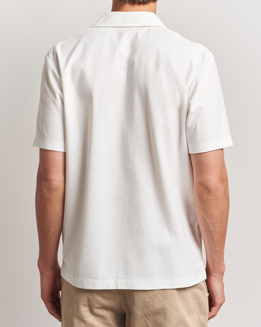 Homme | Chemises | Sunspel | Open Collar Mesh Shirt Ecru