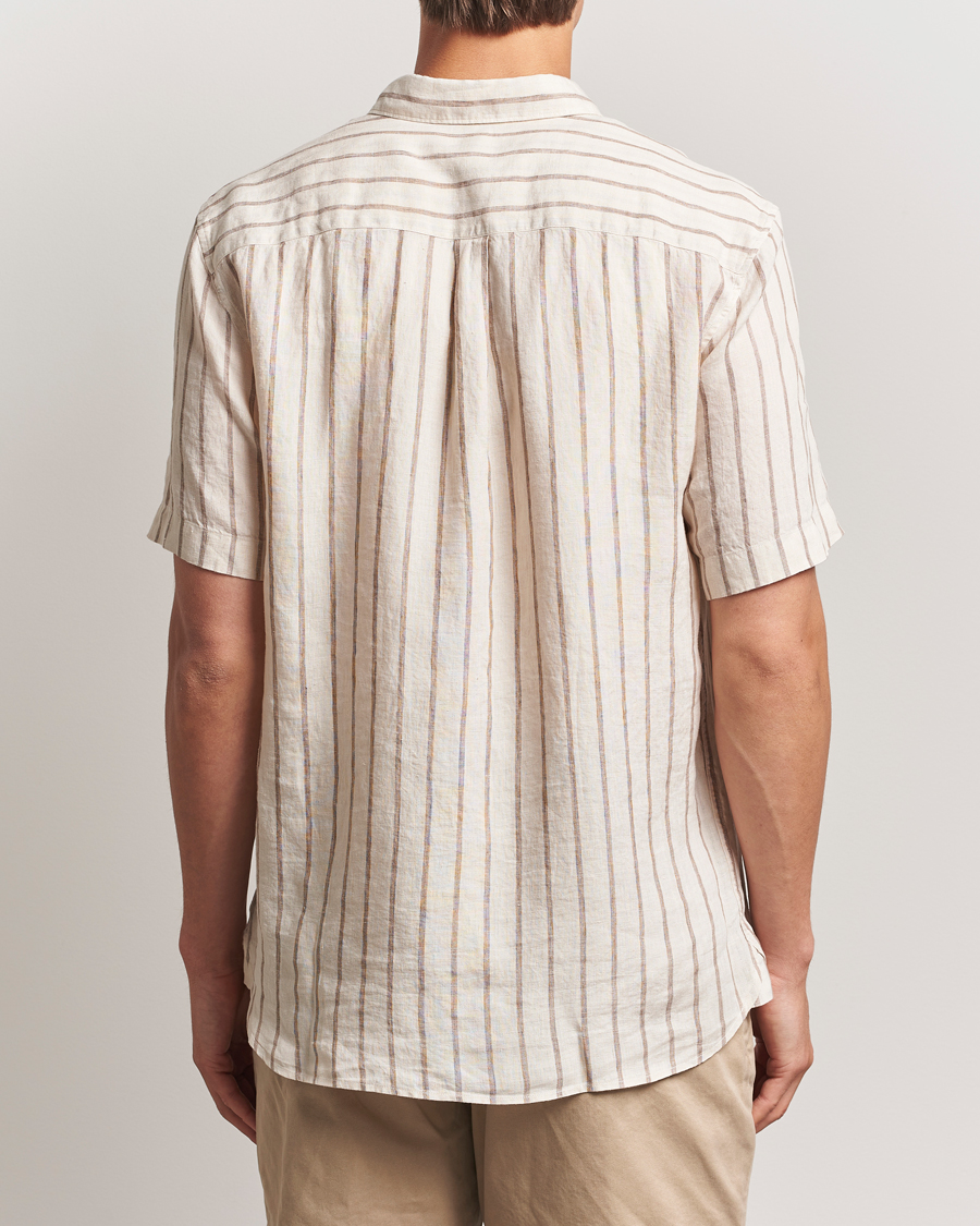 Homme | Chemises | Sunspel | Linen Short Sleeve Shirt Ecru/Dune