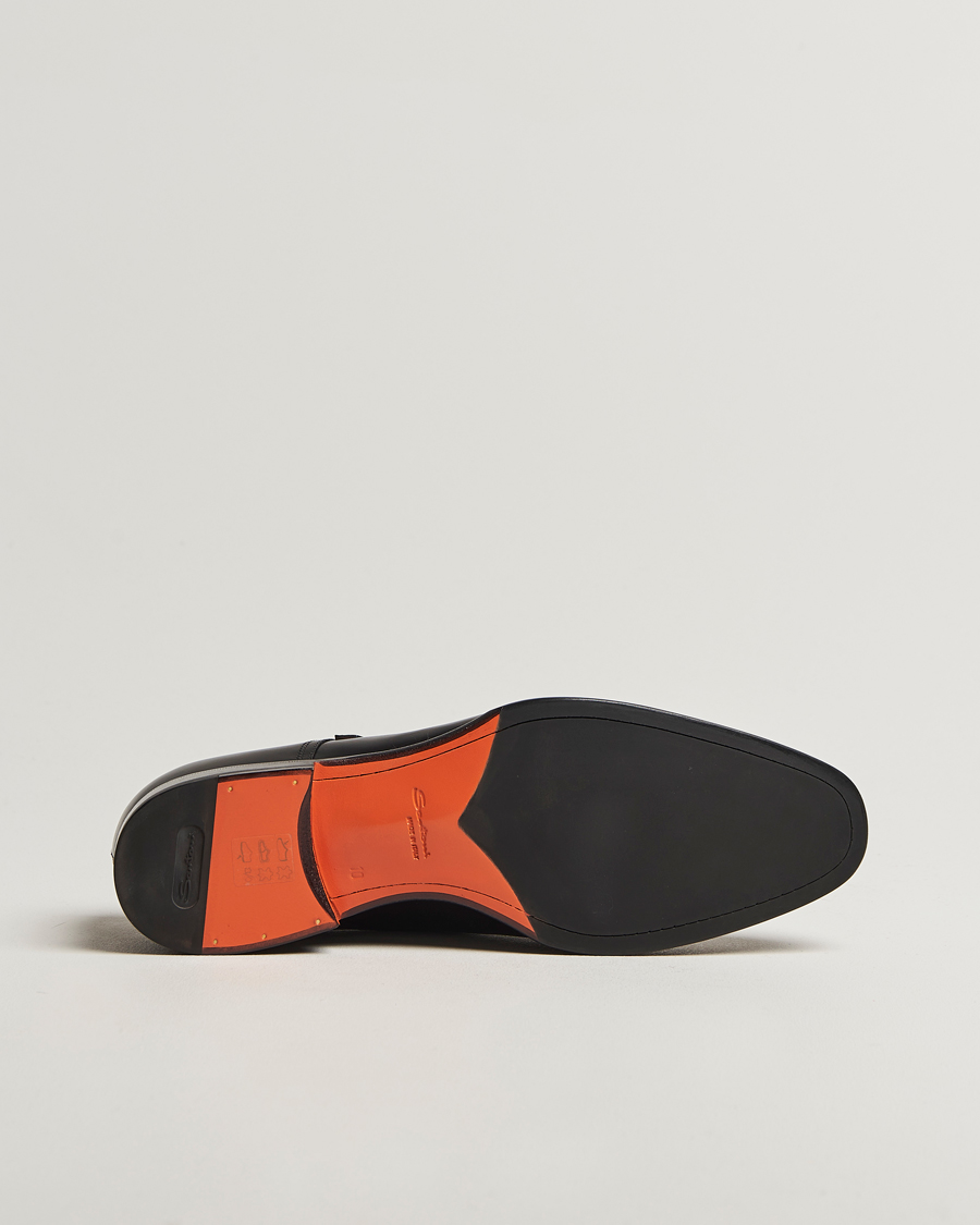 Homme | Chaussures À Boucles | Santoni | Adrian Double Monk Black Calf