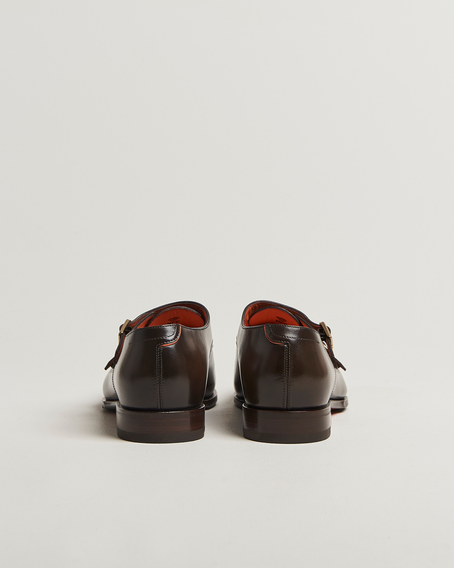 Homme | Chaussures À Boucles | Santoni | Adrian Double Monk Dark Brown Calf