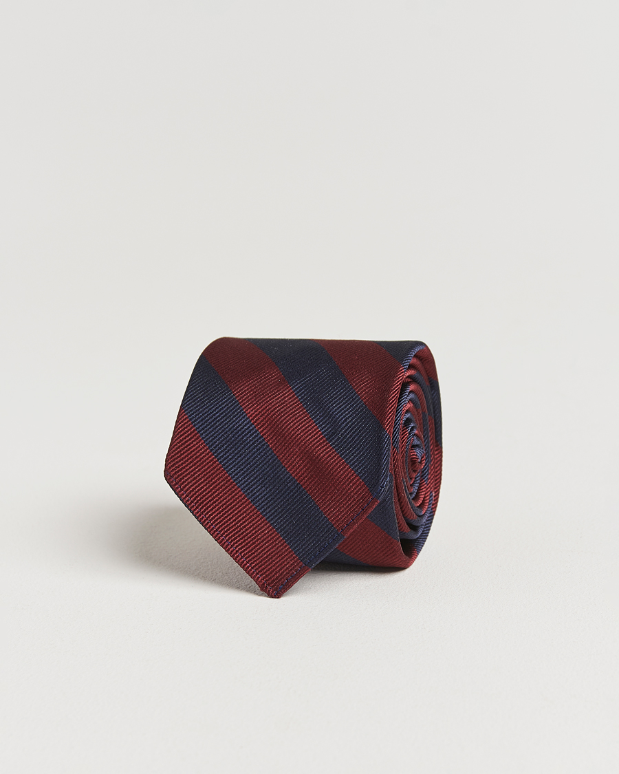 Homme | Cravates | Kamakura Shirts | Kamakura ShirtsVintage Ivy Regimental Stripe Silk TieNavy/Burgundy