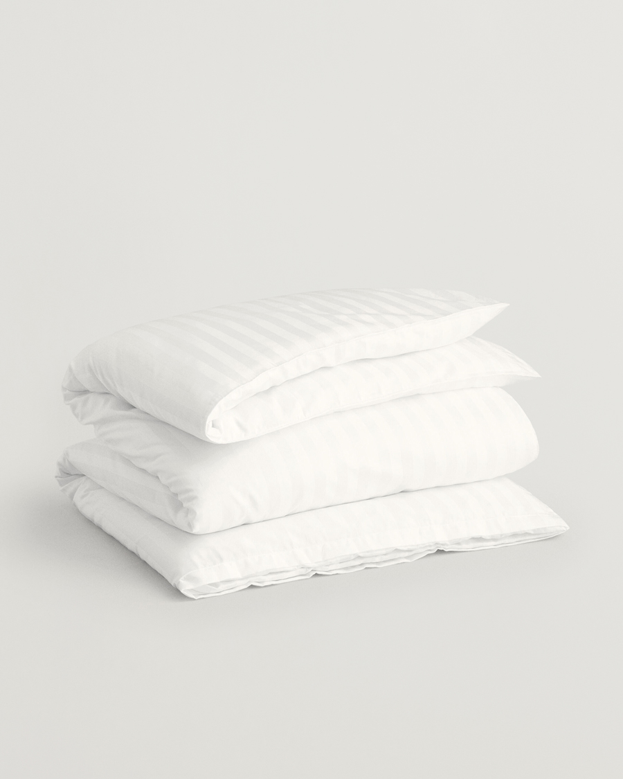 Homme | Pour La Maison | GANT | Sateen Striped Duvet White
