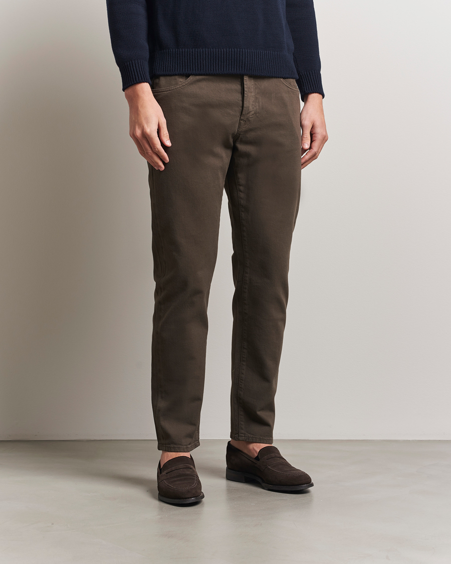 Homme | Pantalons | Incotex | 5-Pocket Cotton Stretch Pants Dark Brown