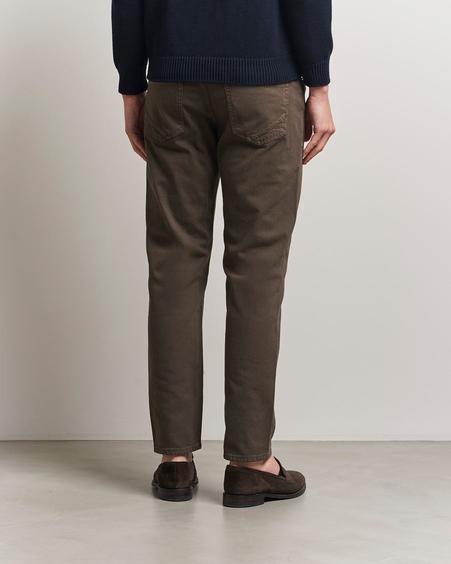Homme | Pantalons | Incotex | 5-Pocket Cotton Stretch Pants Dark Brown