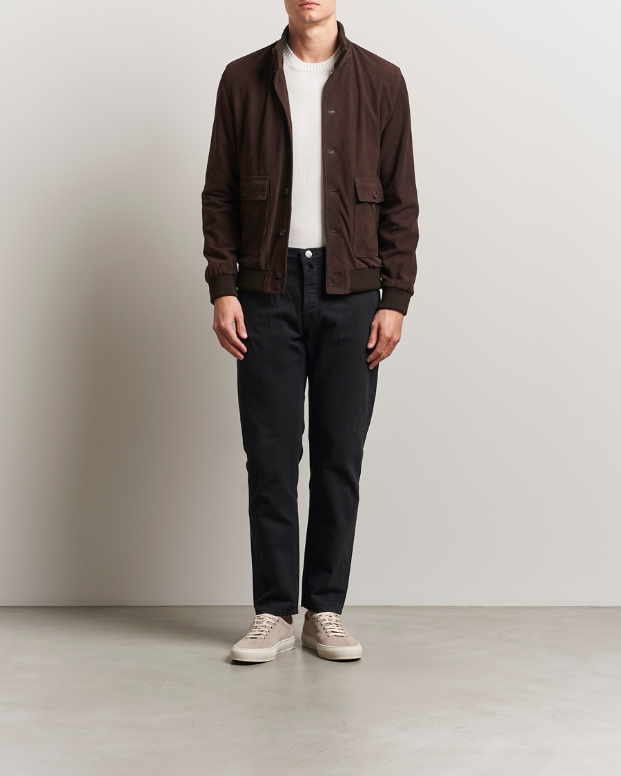 Homme | Pantalons | Incotex | 5-Pocket Cotton Stretch Pants Black