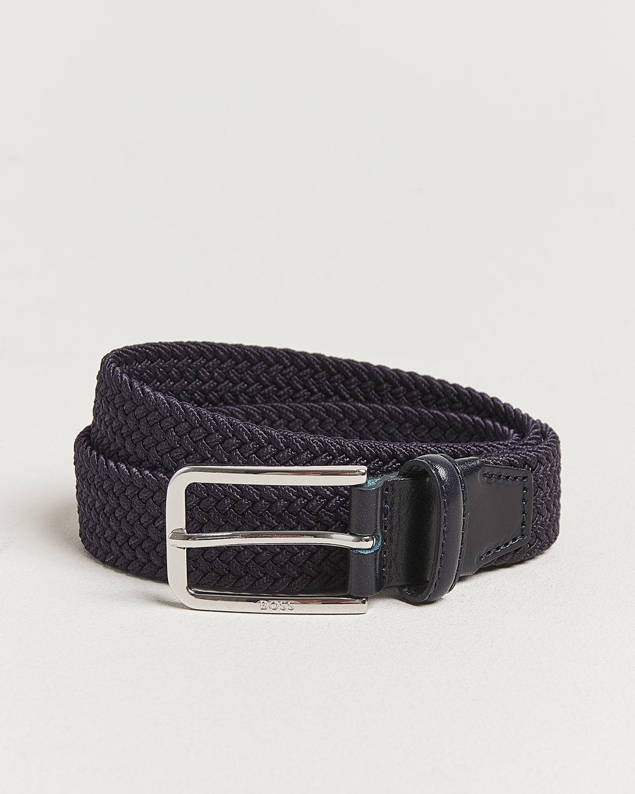 Homme | Ceintures | BOSS BLACK | Clorio Elastic Woven Belt Navy