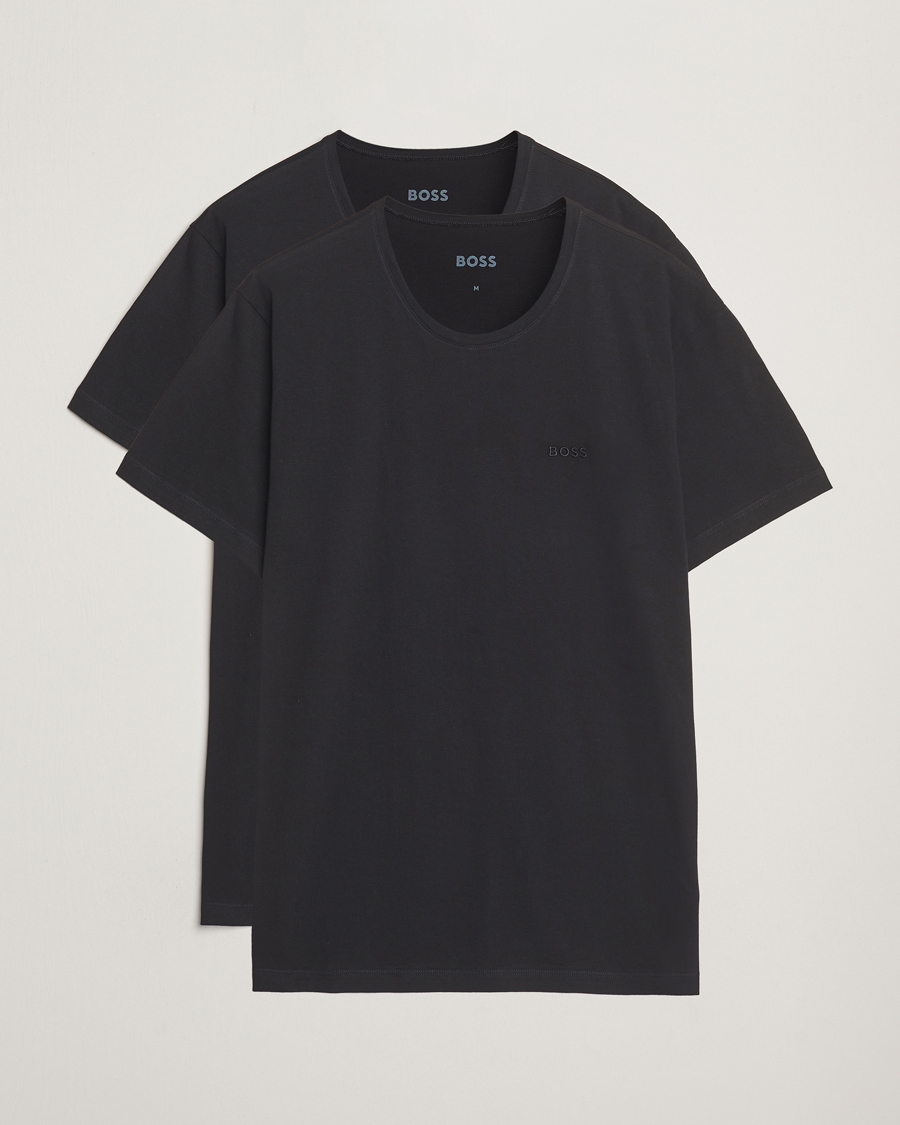 Homme | T-shirts | BOSS BLACK | 2-Pack Relaxed Fit Crew Neck T-Shirt Black