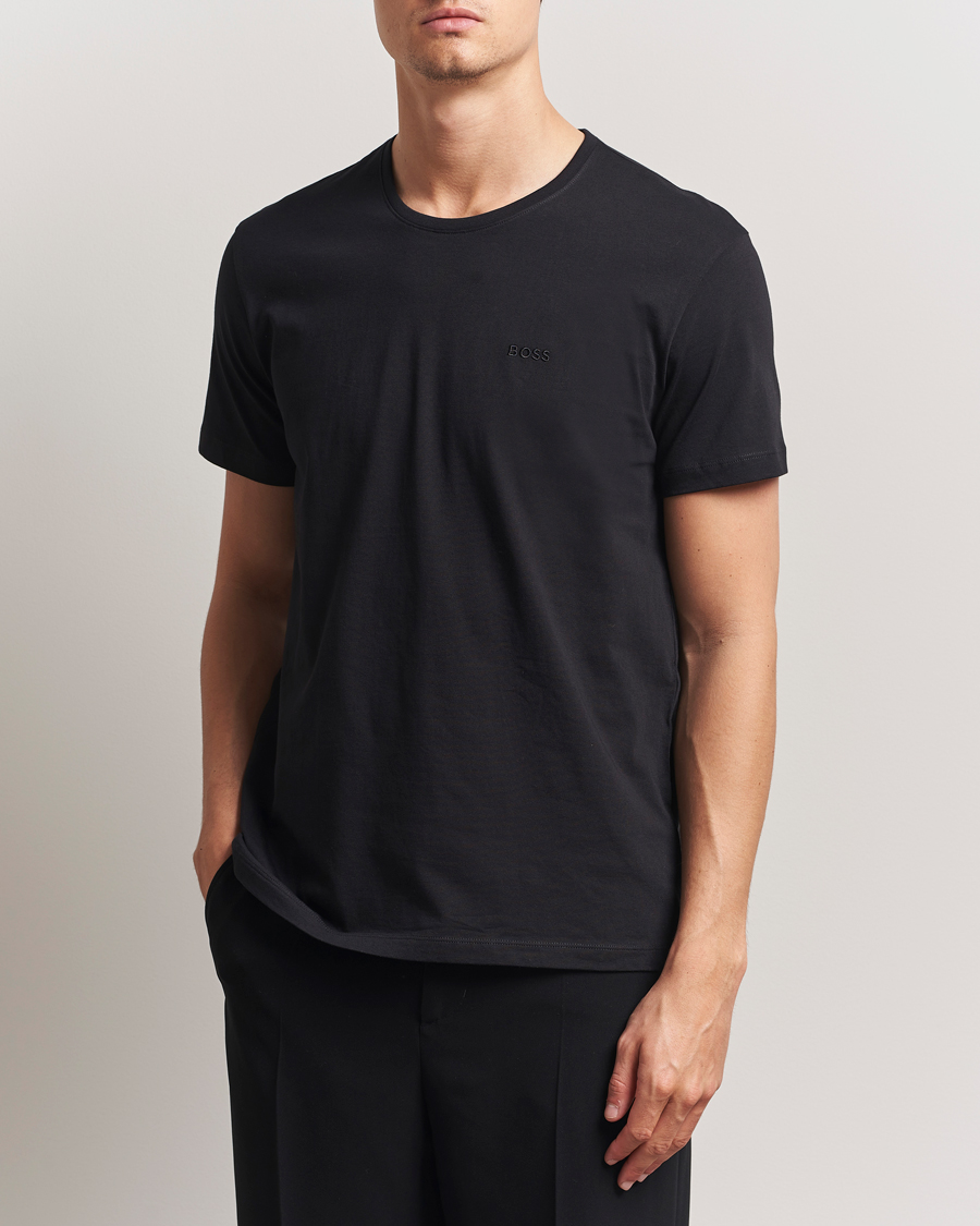 Homme | T-shirts | BOSS BLACK | 2-Pack Relaxed Fit Crew Neck T-Shirt Black