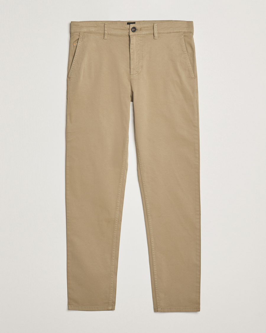 Homme | Pantalons | BOSS ORANGE | Tapered Fit Cotton Chinos Beige