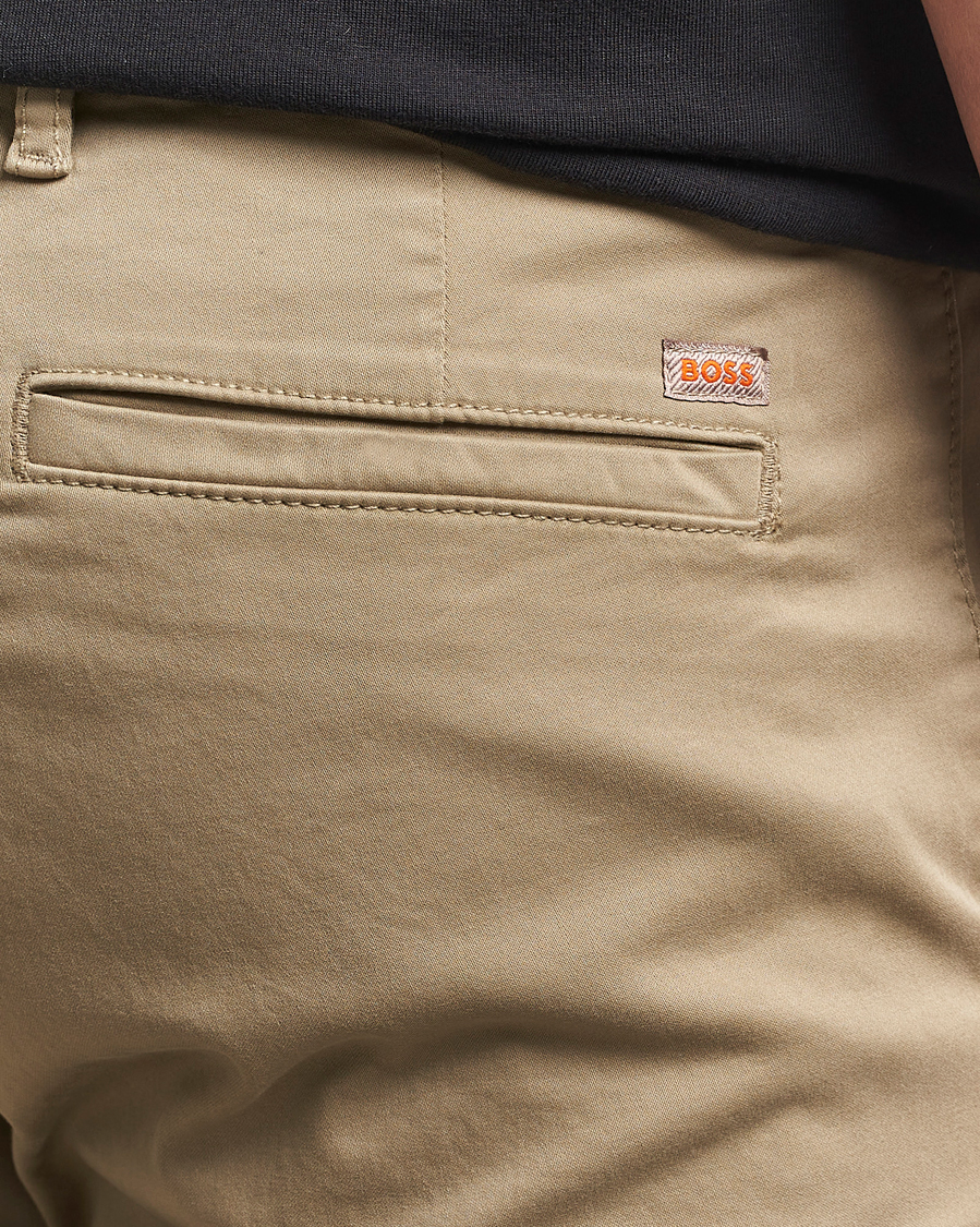 Homme | Pantalons | BOSS ORANGE | Tapered Fit Cotton Chinos Beige