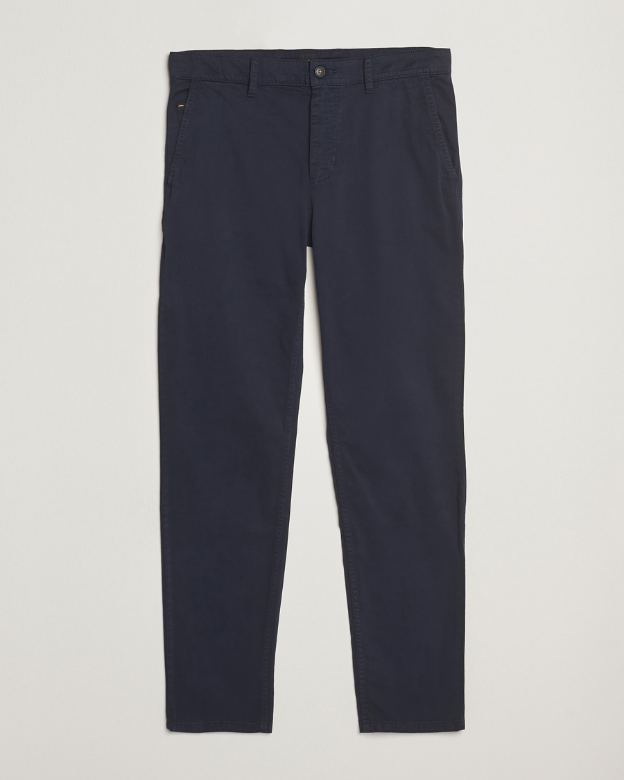 Homme | Pantalons | BOSS ORANGE | Tapered Fit Cotton Chinos Dark Blue