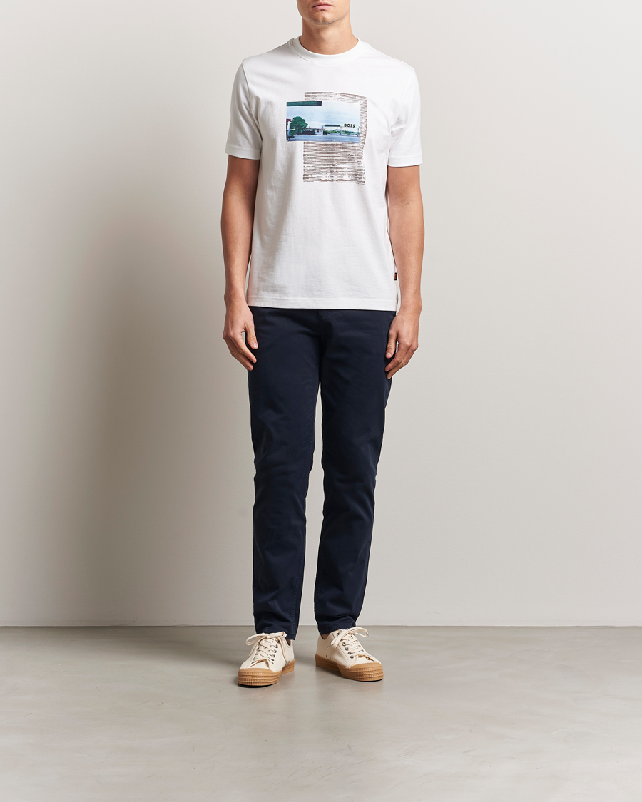 Homme | Pantalons | BOSS ORANGE | Tapered Fit Cotton Chinos Dark Blue