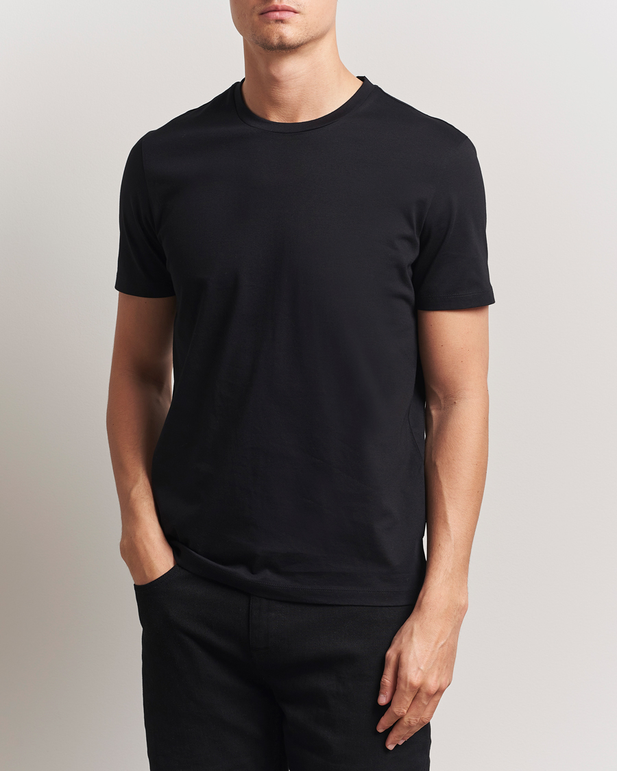 Homme | T-shirts | BOSS BLACK | Tessler Mercerized Crew Neck T-Shirt Black