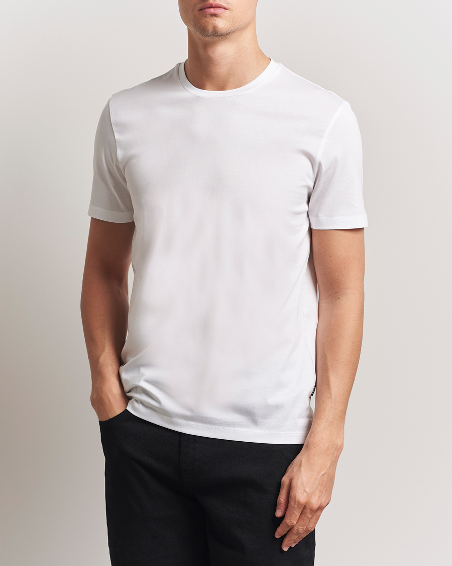 Homme | T-shirts | BOSS BLACK | Tessler Mercerized Crew Neck T-Shirt White