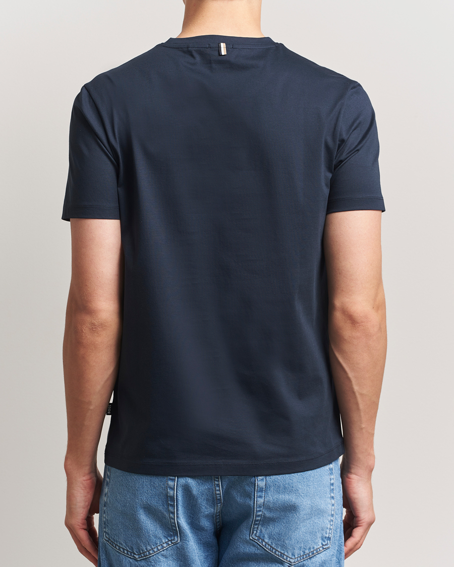 Homme | T-shirts | BOSS BLACK | Tessler Mercerized Crew Neck T-Shirt Dark Blue