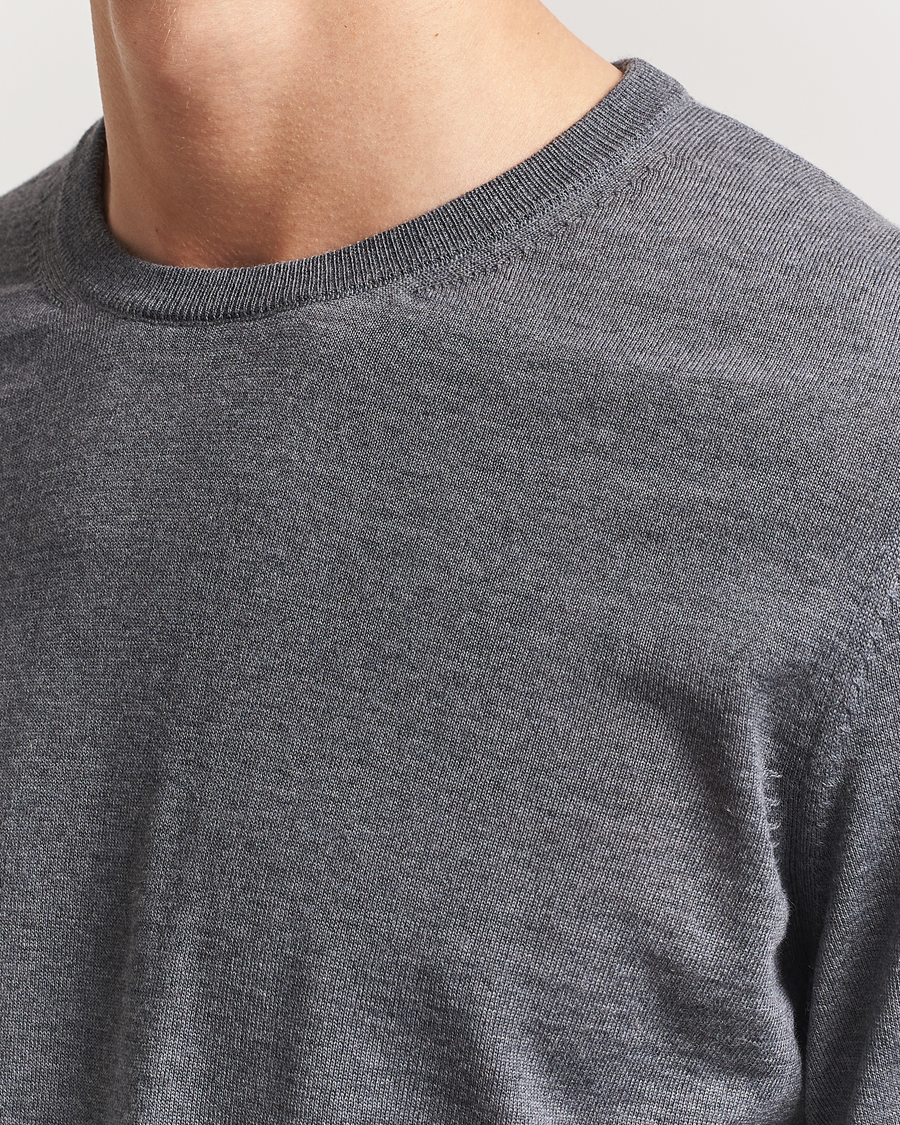 Homme | Pulls Et Tricots | BOSS BLACK | Leno Wool Crew Neck Pullover Medium Grey