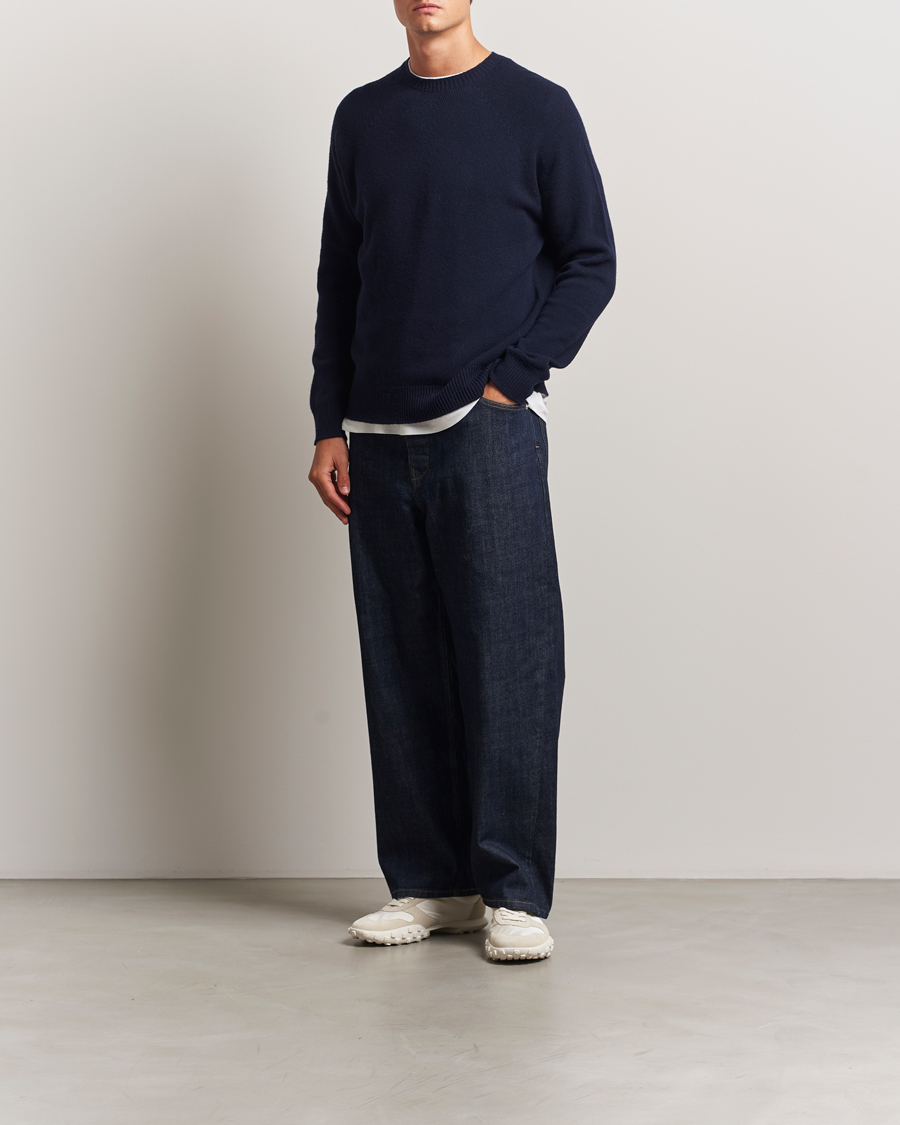 Homme | Pulls Et Tricots | Jil Sander | Wool/Cashmere Round Neck Sweater Navy