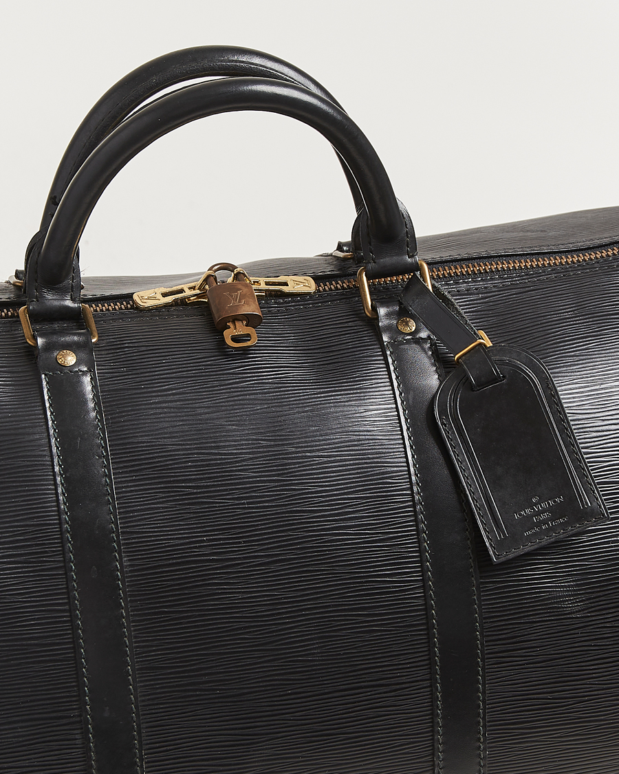 Homme | Louis Vuitton Pre-Owned Keepall 60 Epi Leather Black | Louis Vuitton Pre-Owned | Keepall 60 Epi Leather Black