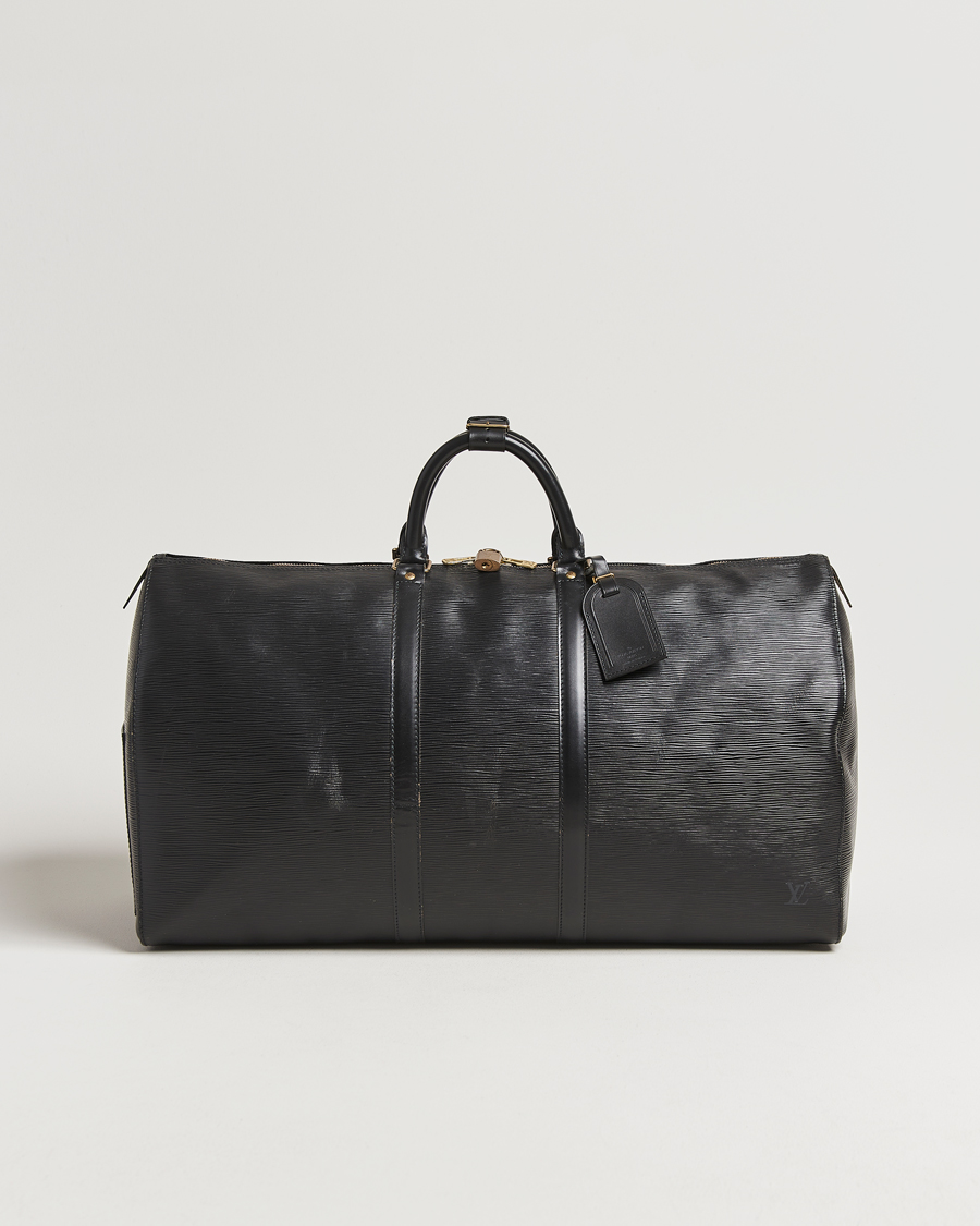 Homme | Louis Vuitton Pre-Owned Keepall 55 Epi Leather Black | Louis Vuitton Pre-Owned | Keepall 55 Epi Leather Black