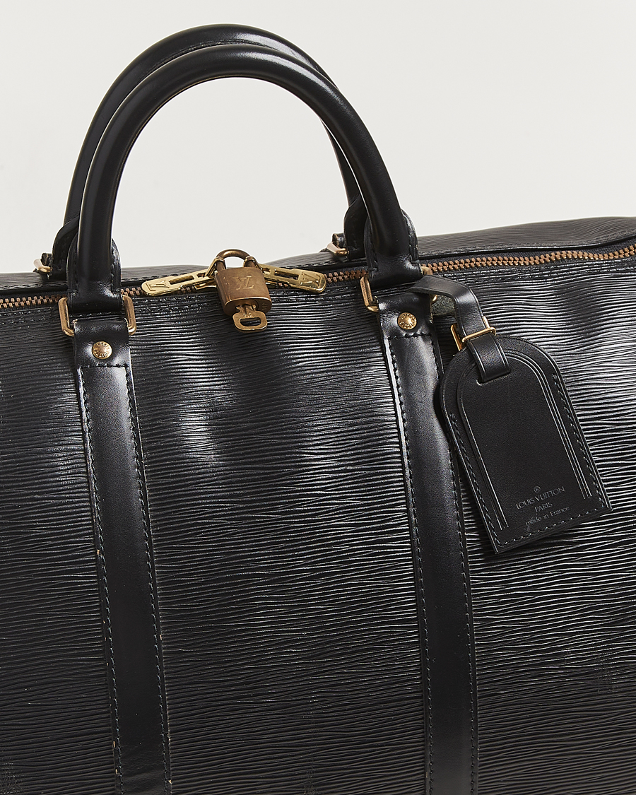 Homme | Louis Vuitton Pre-Owned Keepall 55 Epi Leather Black | Louis Vuitton Pre-Owned | Keepall 55 Epi Leather Black