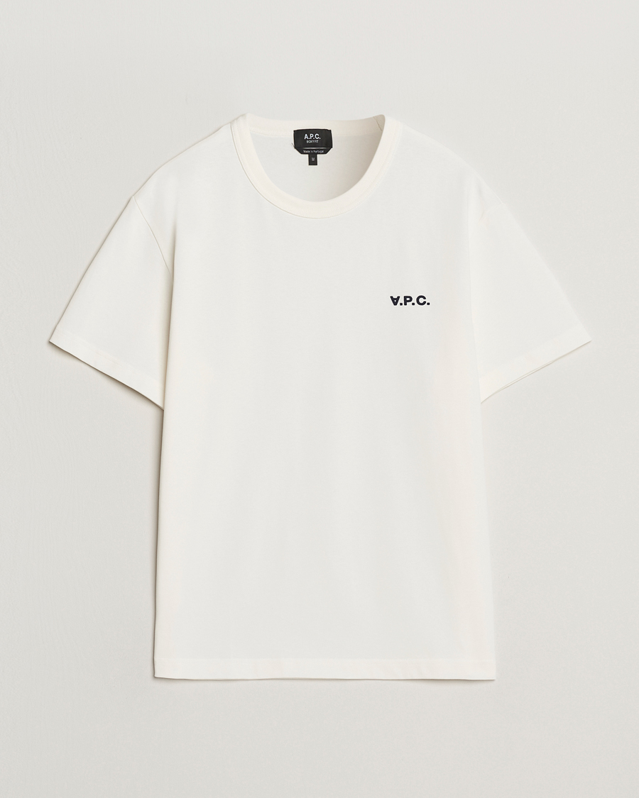 Homme | T-shirts | A.P.C. | Boxy Fit Petit VPC T-Shirt White/Dark Navy