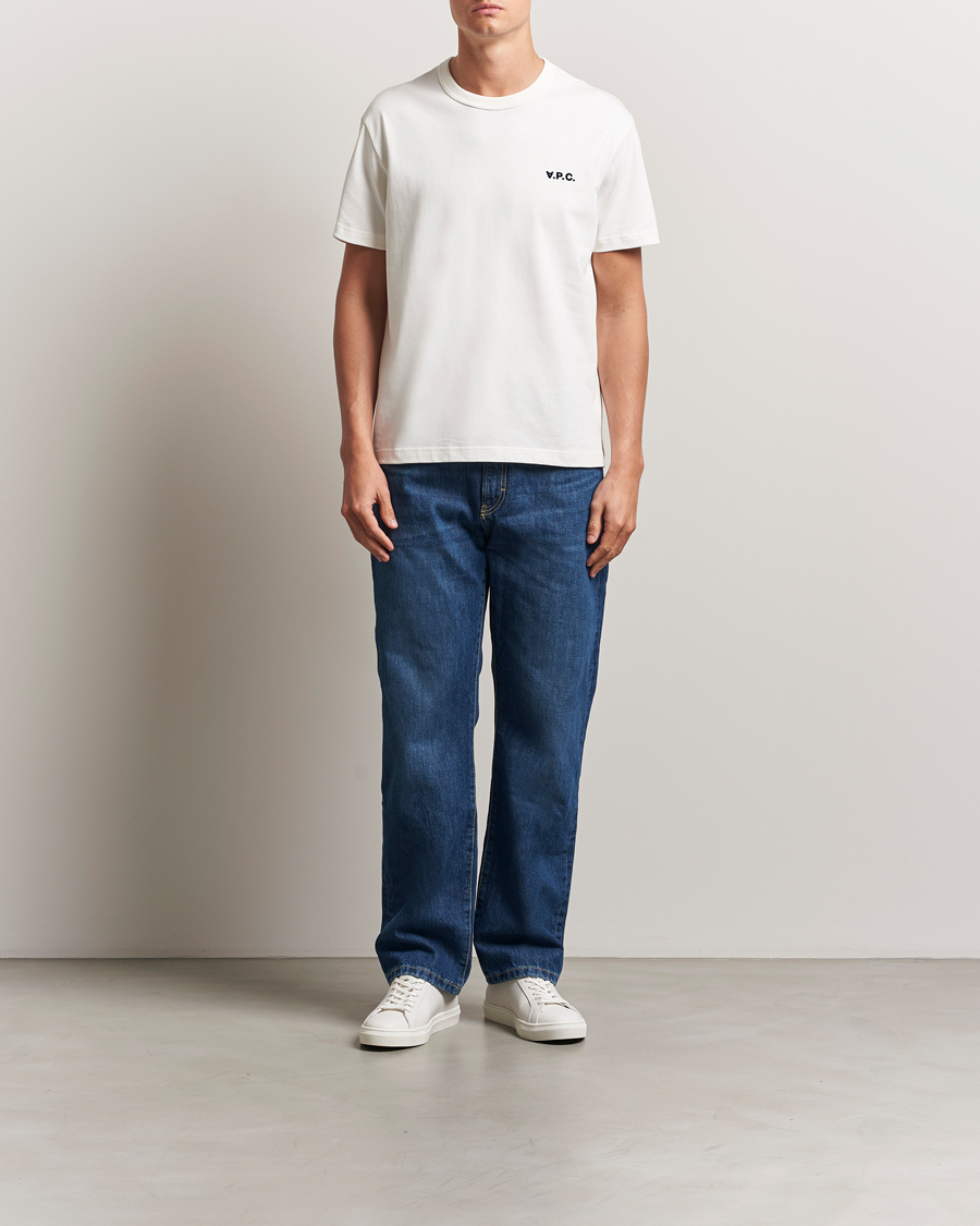 Homme | T-shirts | A.P.C. | Boxy Fit Petit VPC T-Shirt White/Dark Navy