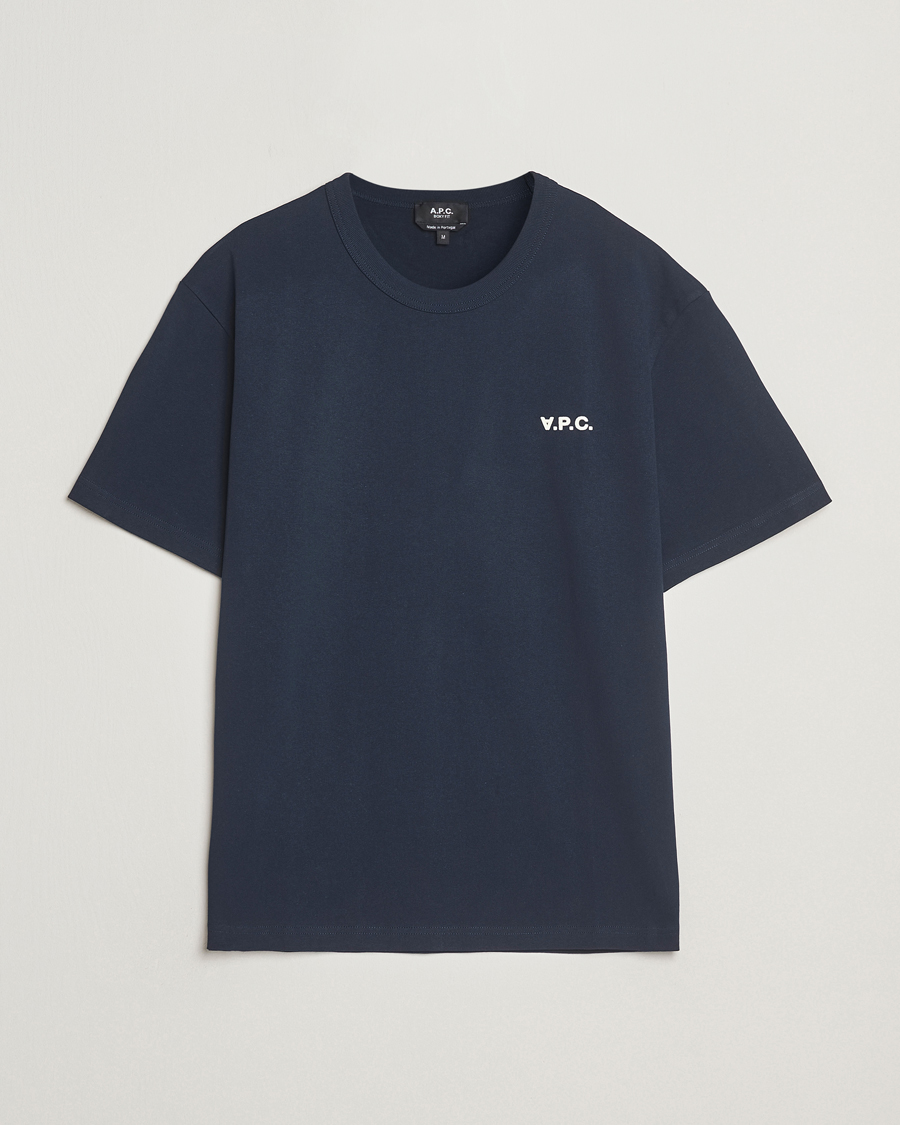 Homme | T-shirts | A.P.C. | Boxy Fit Petit VPC T-Shirt Dark Navy/Ecru