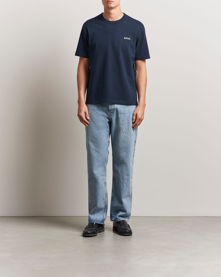 Homme | T-shirts | A.P.C. | Boxy Fit Petit VPC T-Shirt Dark Navy/Ecru