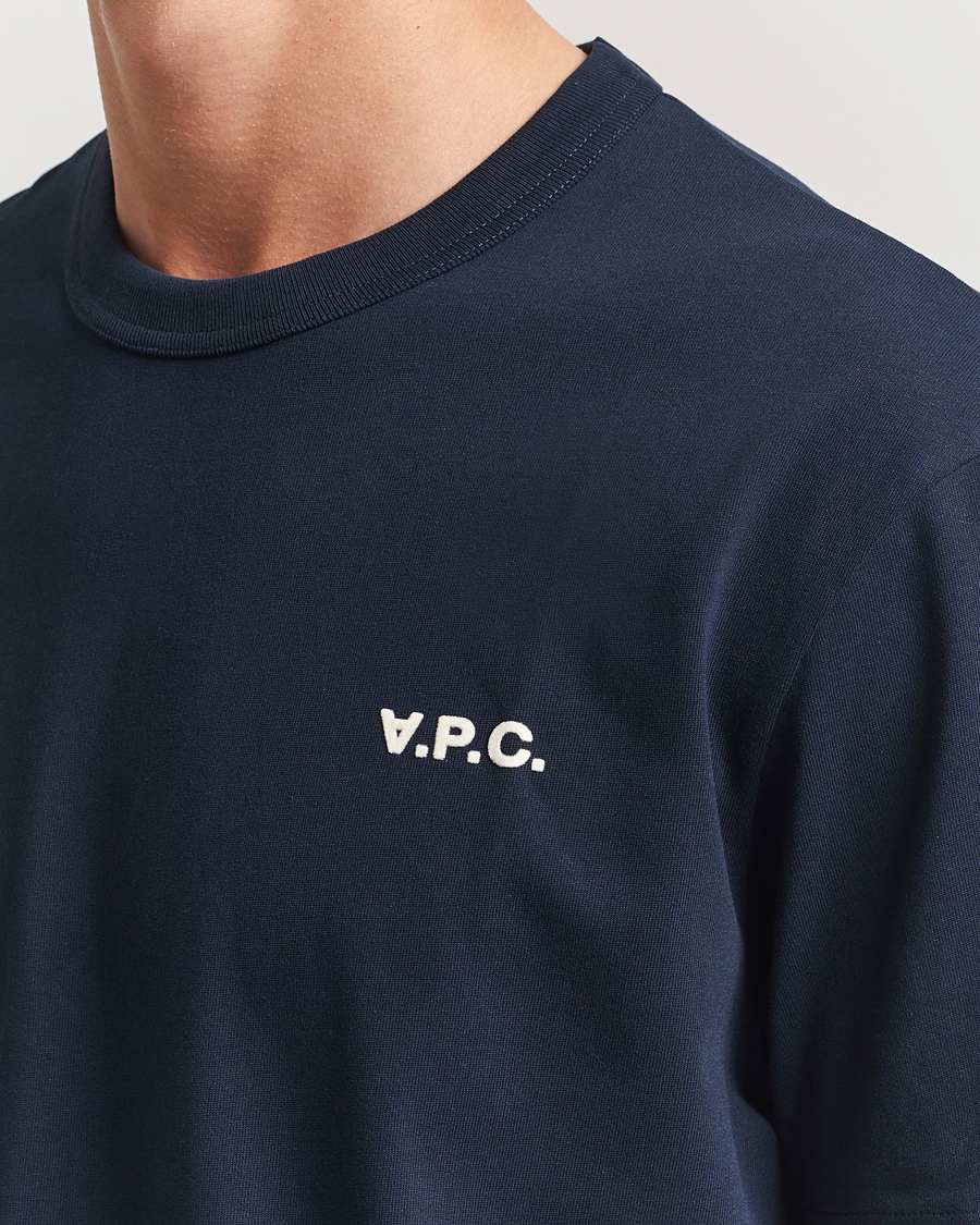 Homme | T-shirts | A.P.C. | Boxy Fit Petit VPC T-Shirt Dark Navy/Ecru