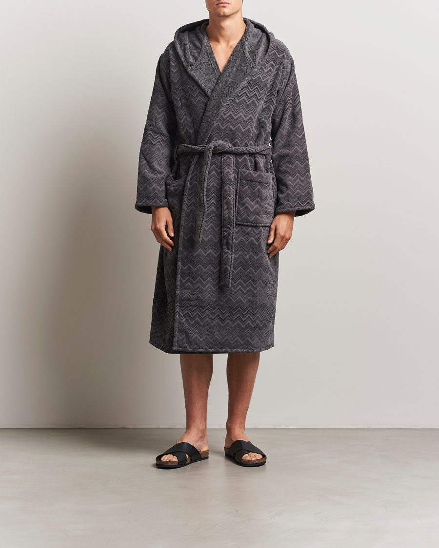 Homme | Missoni Home Chalk Bathrobe Anthracite Grey | Missoni Home | Chalk Bathrobe Anthracite Grey