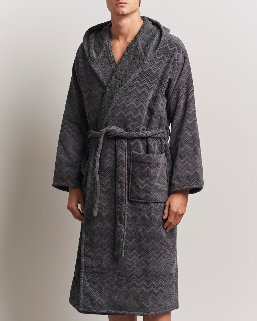 Homme | Missoni Home Chalk Bathrobe Anthracite Grey | Missoni Home | Chalk Bathrobe Anthracite Grey