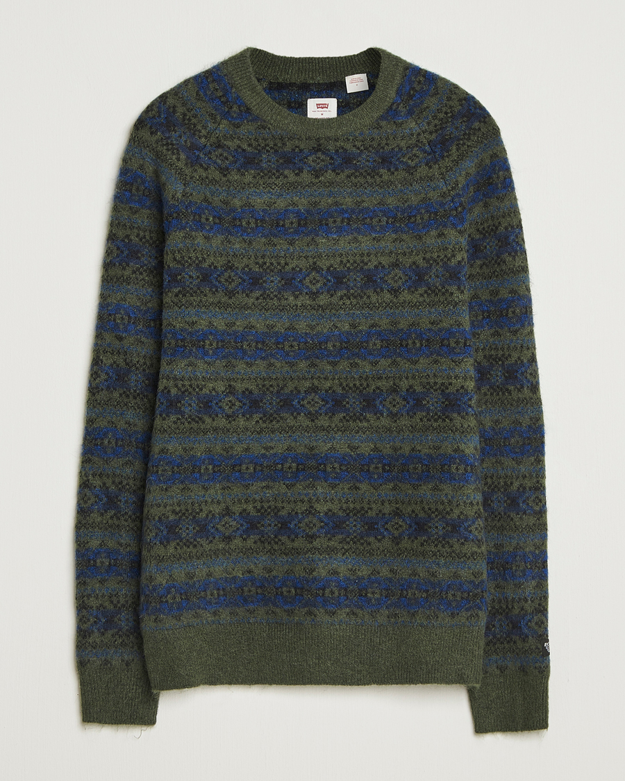Homme | Pulls Et Tricots | Levi's | Presidio Raglan Knitted Fairisle Sweater Dark Green