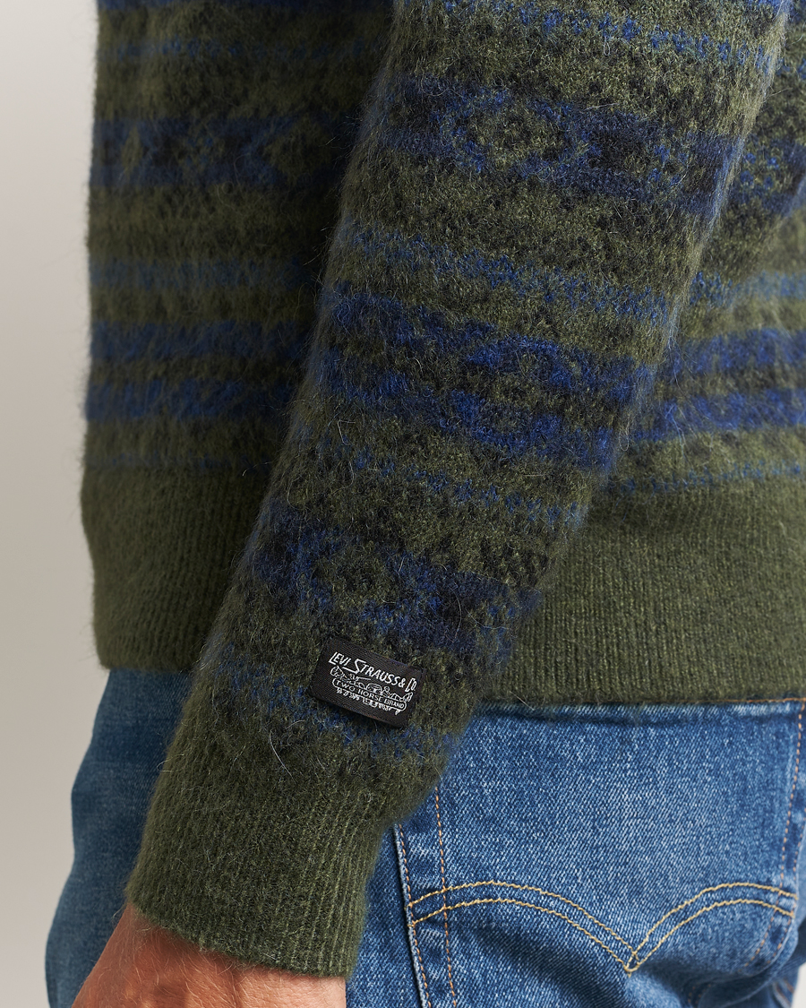 Homme | Pulls Et Tricots | Levi's | Presidio Raglan Knitted Fairisle Sweater Dark Green