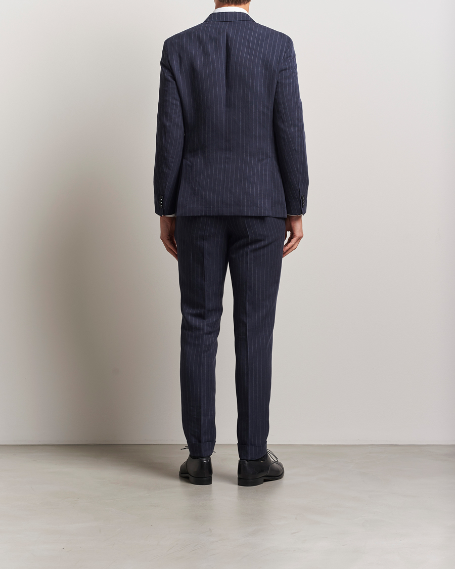 Homme | Costumes | BOSS BLACK | Huge Double Breasted Pinstriped Suit Dark Blue