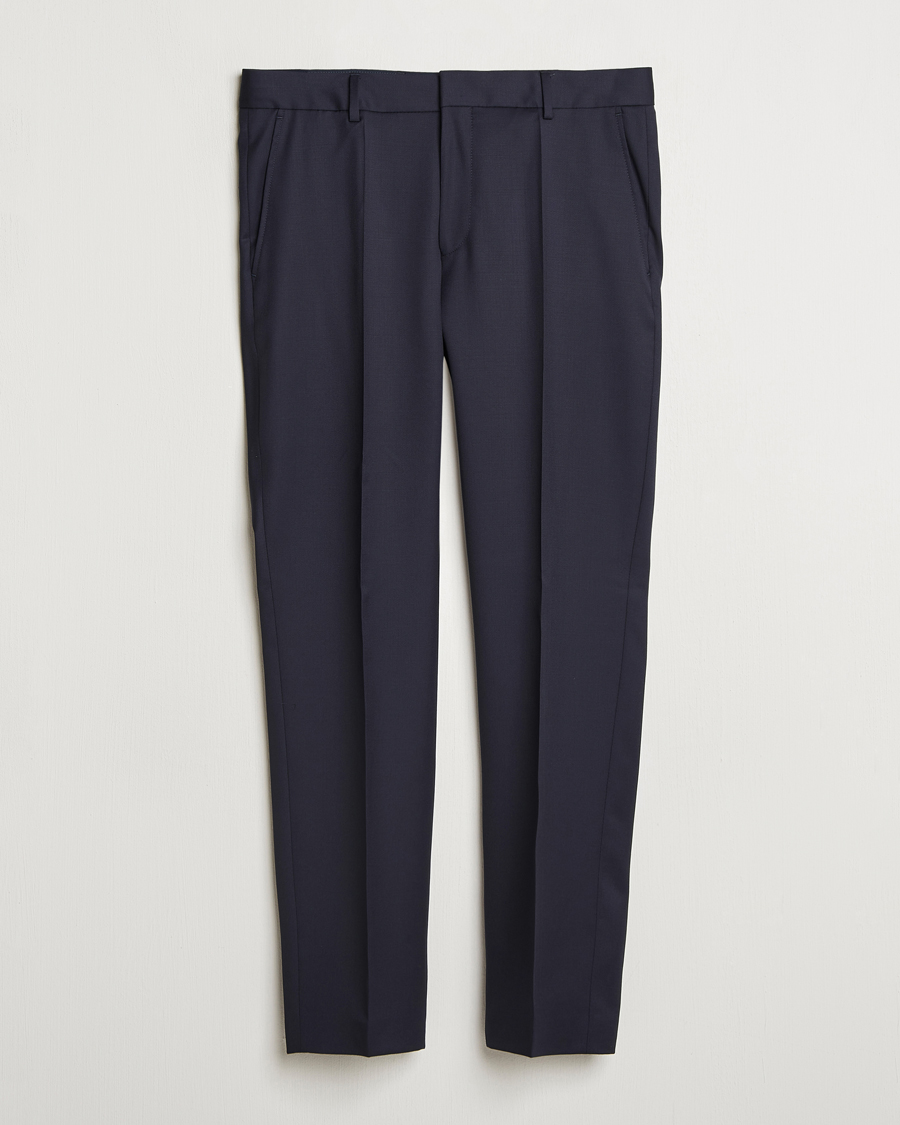 Homme | Pantalons | BOSS BLACK | Perin Pleated Trousers Dark Blue