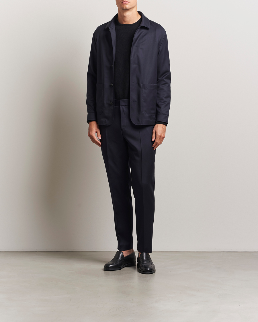 Homme | Pantalons | BOSS BLACK | Perin Pleated Trousers Dark Blue