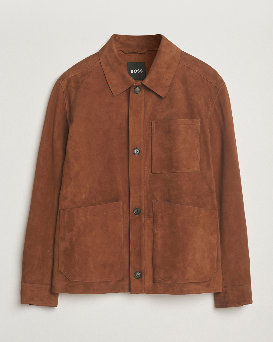 Homme | Manteaux Et Vestes | BOSS BLACK | Markuedo Suede Jacket Medium Brown