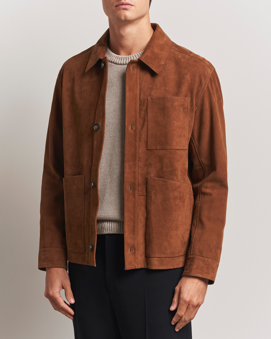 Homme | Manteaux Et Vestes | BOSS BLACK | Markuedo Suede Jacket Medium Brown