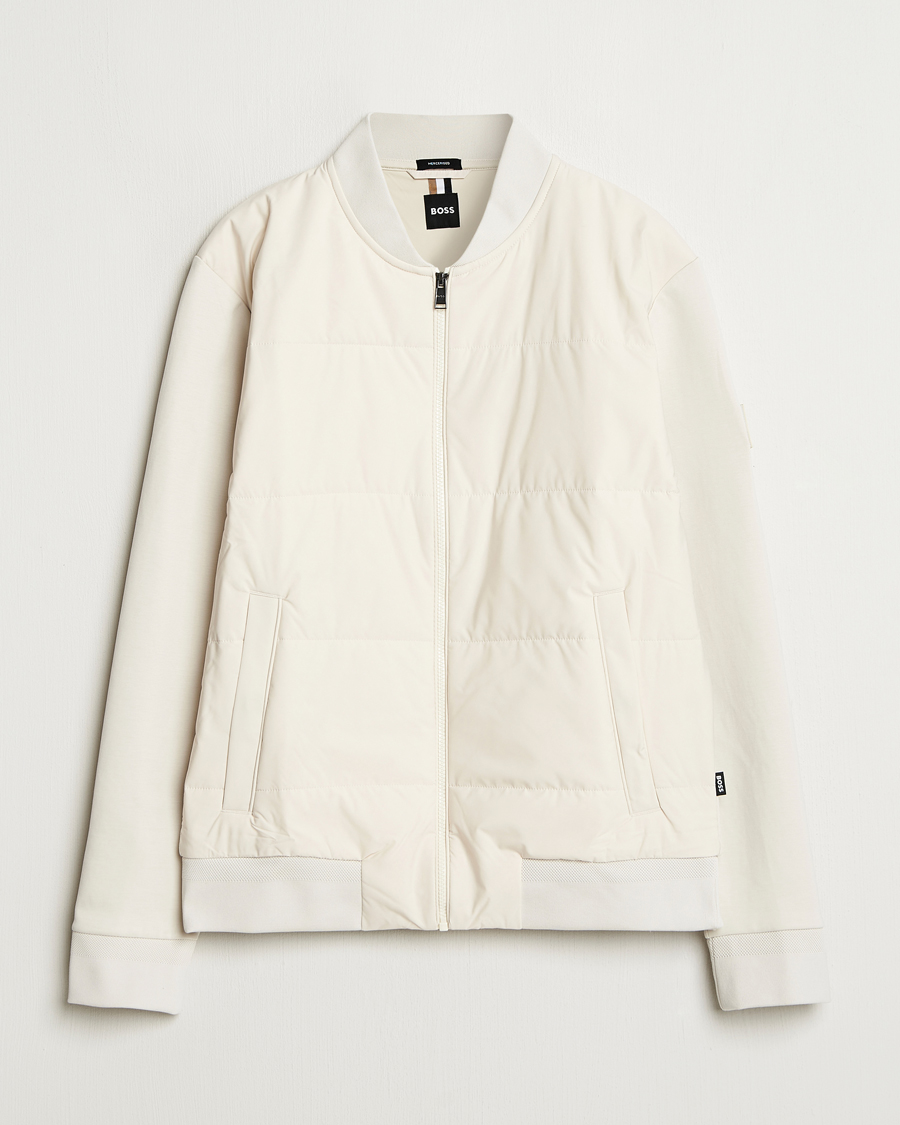 Homme | Pulls Et Tricots | BOSS BLACK | Skiles Hybrid Full Zip Open White