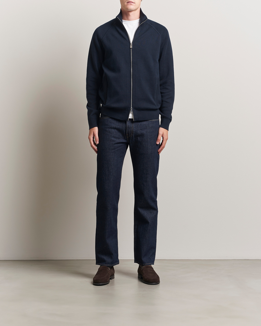 Homme | Pulls Et Tricots | BOSS BLACK | Idino Knitted Full Zip Dark Blue