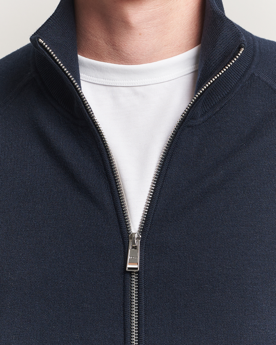 Homme | Pulls Et Tricots | BOSS BLACK | Idino Knitted Full Zip Dark Blue