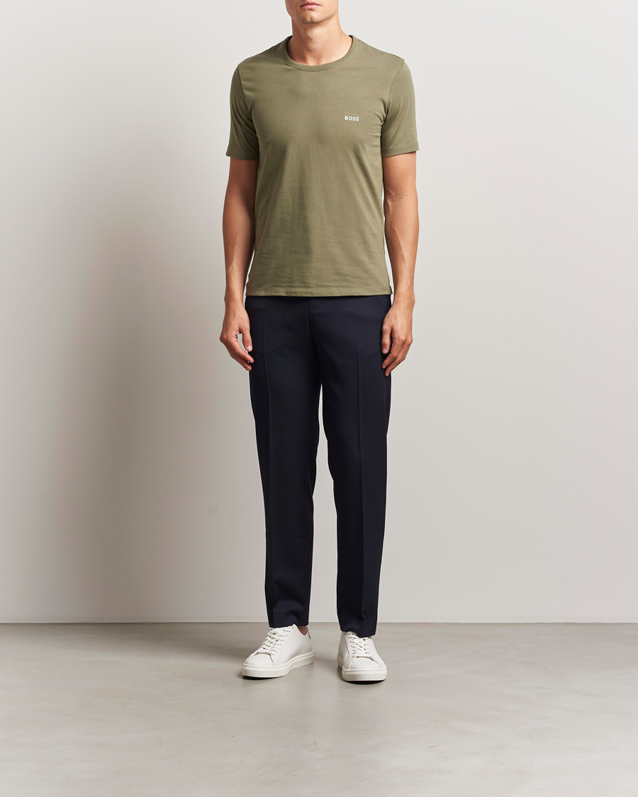 Homme | T-shirts | BOSS BLACK | 3-Pack Crew Neck T-Shirt Grey/Green/Black