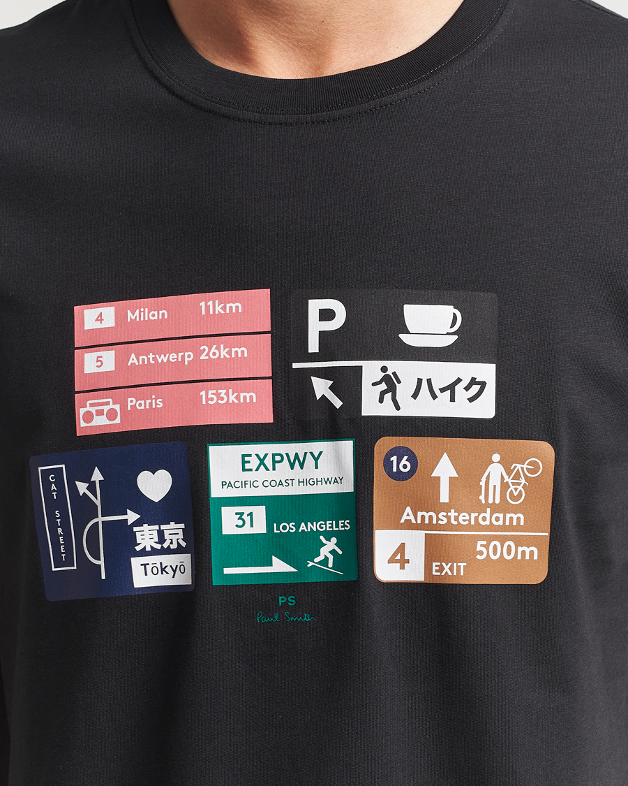 Homme | T-shirts | PS Paul Smith | Road Signs Crew Neck T-Shirt Black