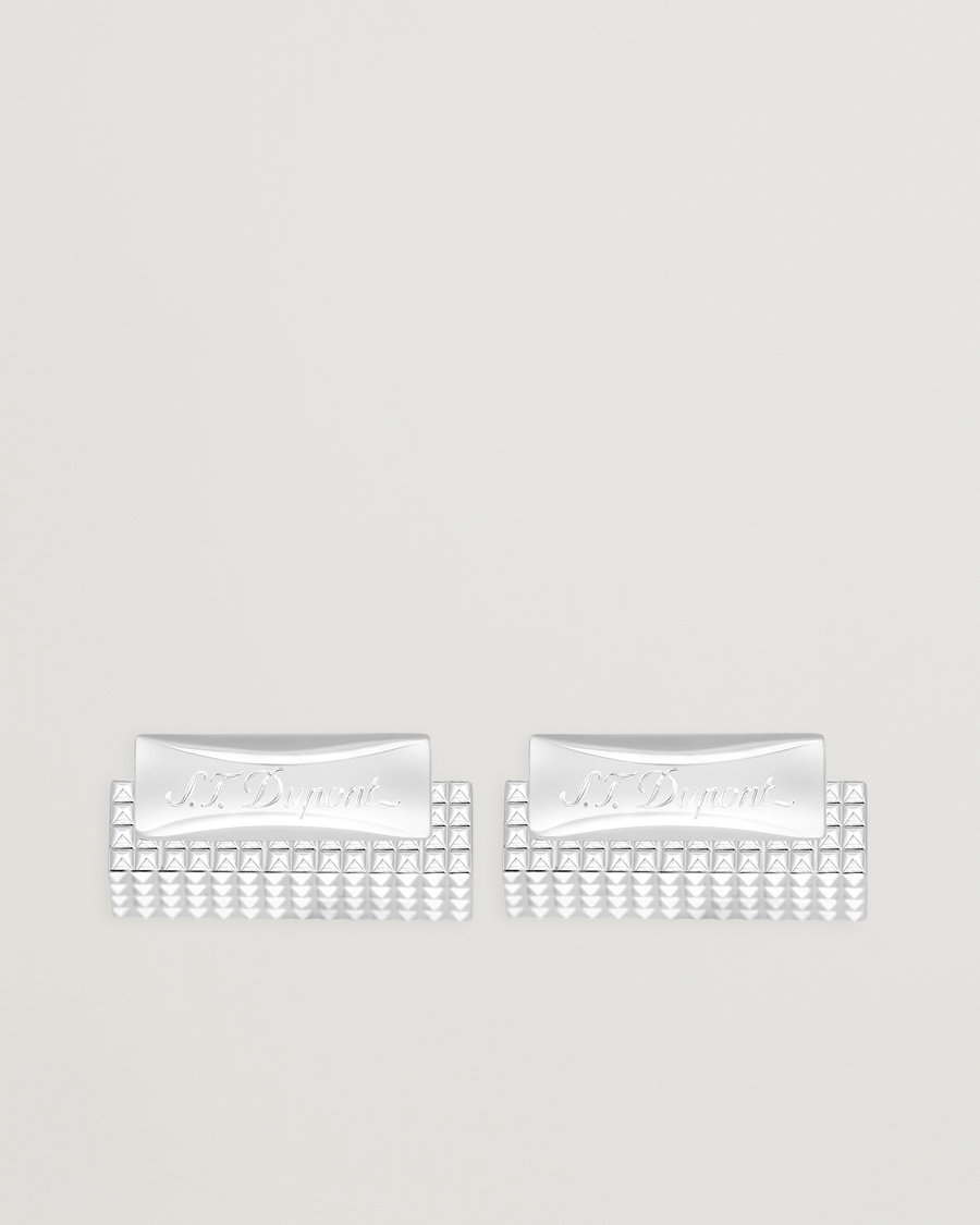 Homme | Boutons De Manchette | S.T. Dupont | Cufflink Rectangle Diamond Head Silver