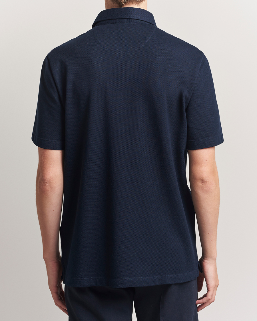Homme | Polos | Brioni | Short Sleeve Polo Piquet Navy