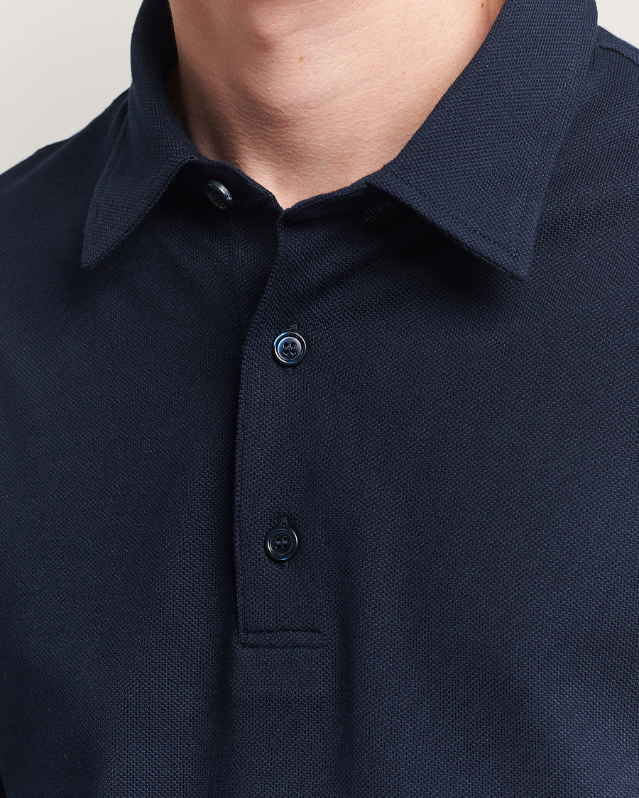 Homme | Polos | Brioni | Short Sleeve Polo Piquet Navy