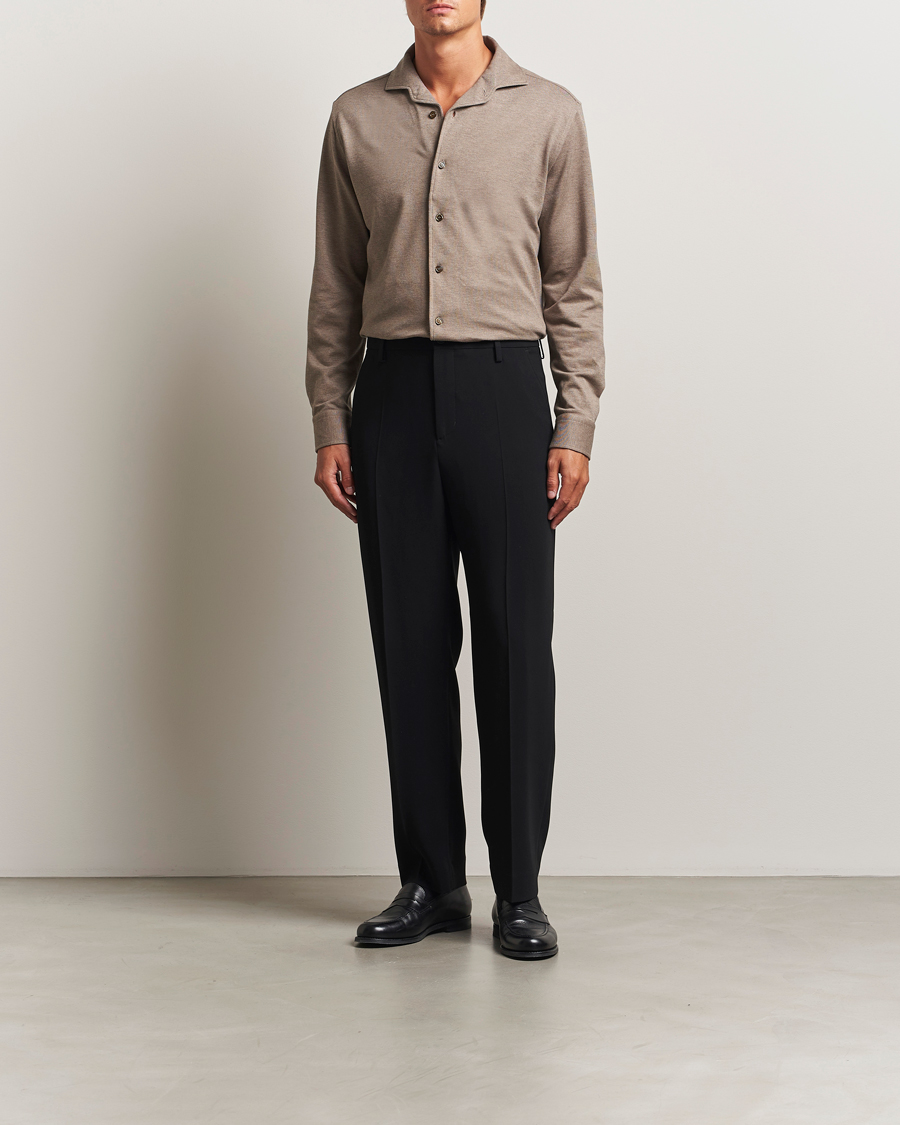 Homme | Chemises | Brioni | Cotton Piquet Shirt Beige
