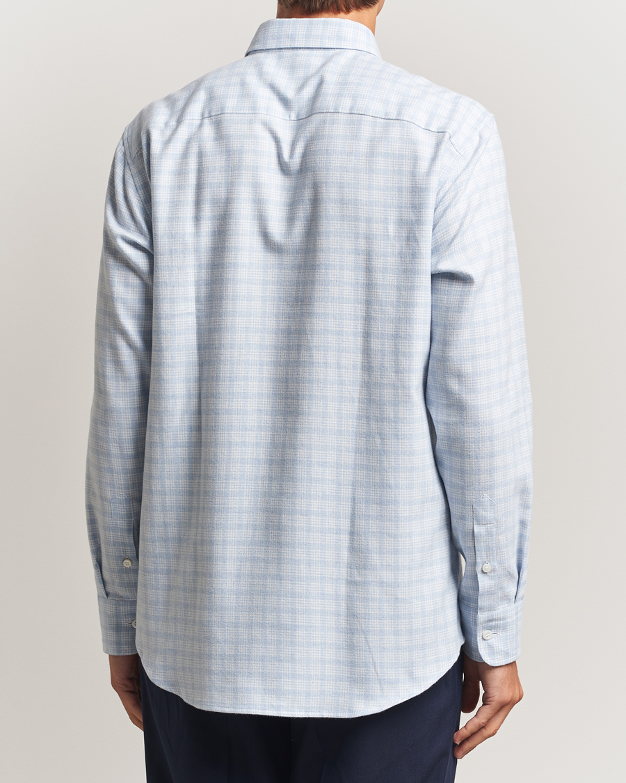 Homme | Chemises | Brioni | Check Flannel Shirt Light Blue