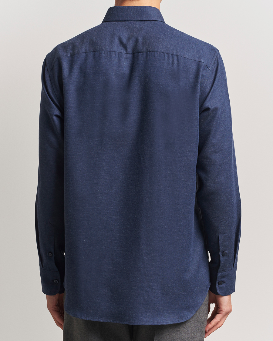 Homme | Chemises | Brioni | Cotton/Cashmere Flannel Shirt Navy